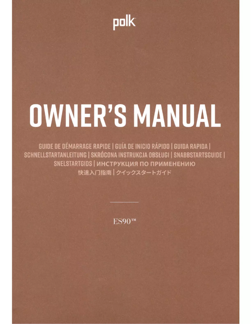 Page 1 de la notice Manuel utilisateur Polk ES90