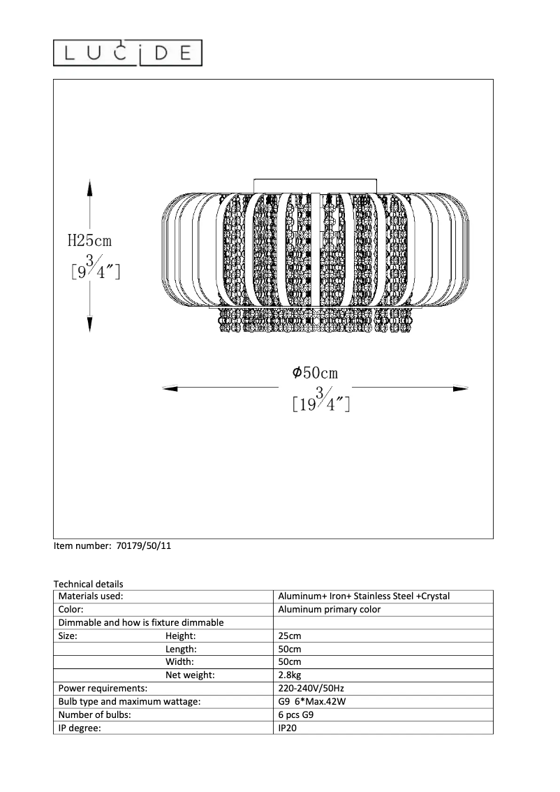 Page 1 de la notice Manuel utilisateur Lucide Collin 70179/50/11