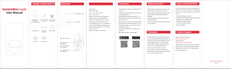 Page 1 de la notice Manuel utilisateur SwitchBot Lock