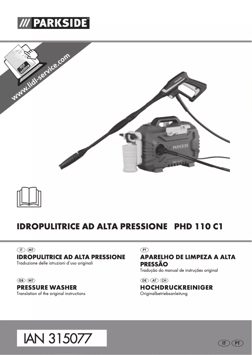 Page n°1 - Manuel utilisateur Parkside PHD 110 C1