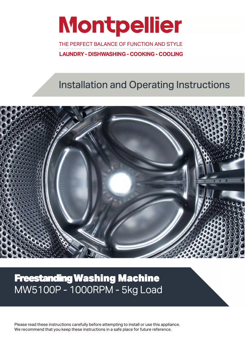 Page 1 de la notice Manuel utilisateur Montpellier MW5100P