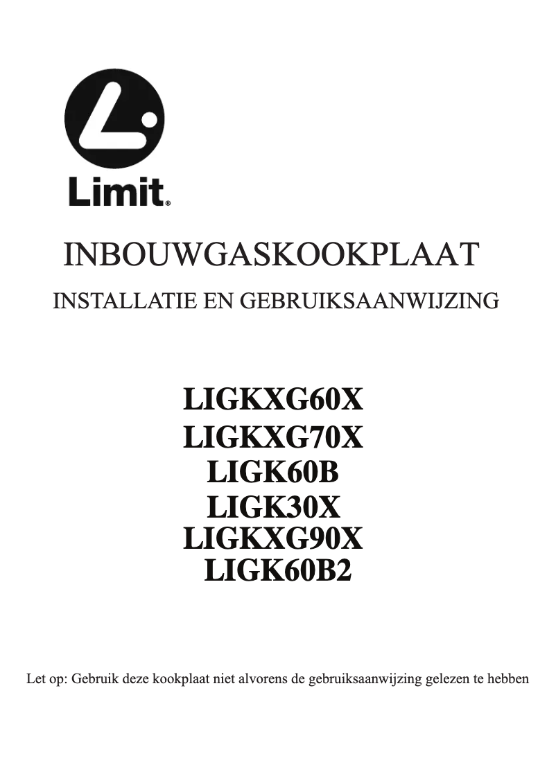 Page n°1 - Manuel utilisateur Limit LIGKXG90X
