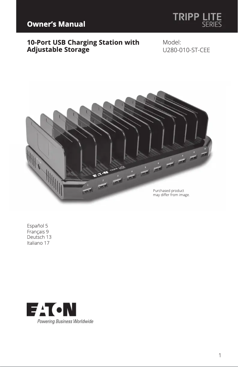Image de la première page du manuel de l'appareil U280-010-ST-CEE