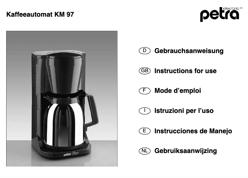 Page n°1 - Manuel utilisateur Petra Electric KM 57