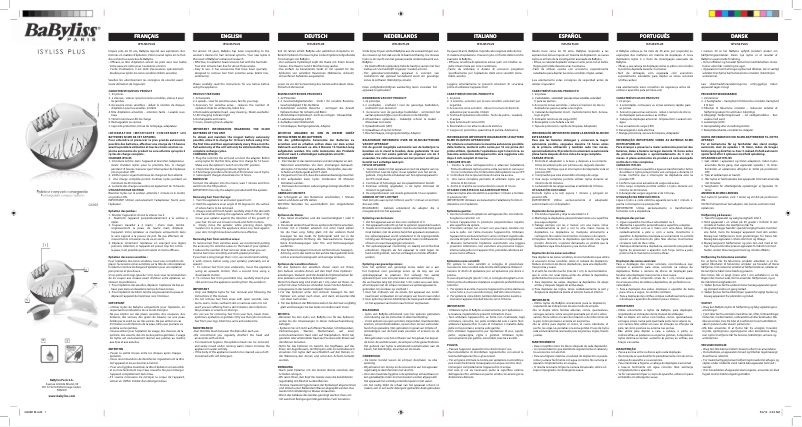 Image de la première page du manuel de l'appareil Isyliss Plus G496E