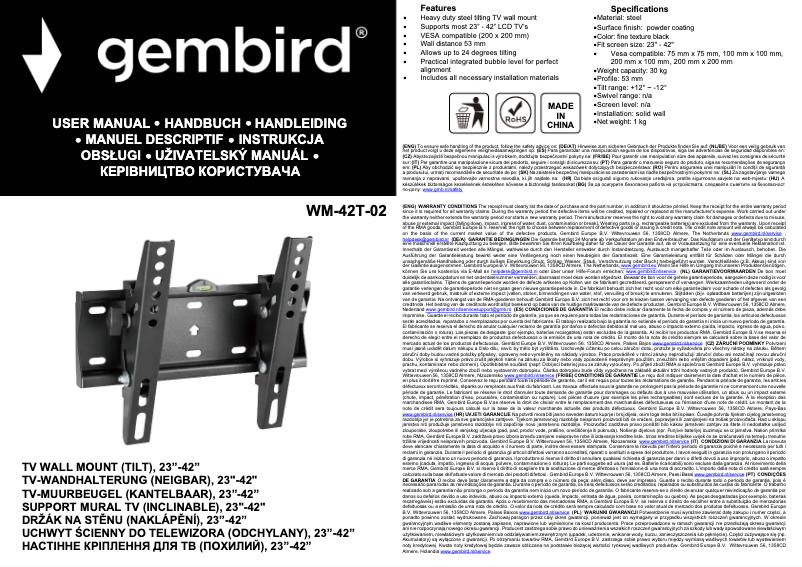 Image de la première page du manuel de l'appareil WM-42T-02