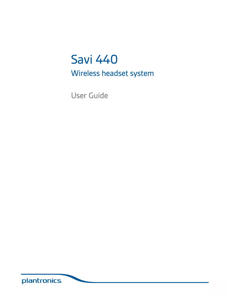 Image de la première page du manuel de l'appareil Savi W440