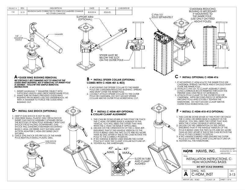 Page n°1 - Manuel utilisateur Havis C-HDM-186