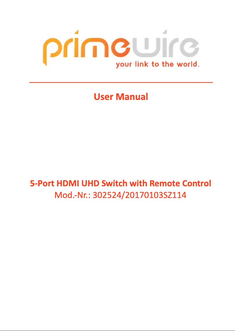 Page 1 de la notice Manuel utilisateur Primewire 302524