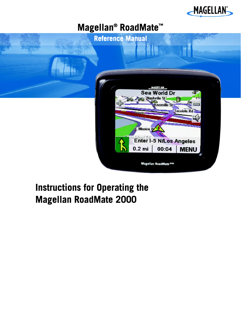 Image de la première page du manuel de l'appareil RoadMate 2000