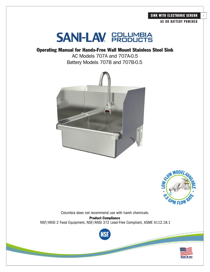 Página 1 del manual Manual de usuario Sani-Lav 707B