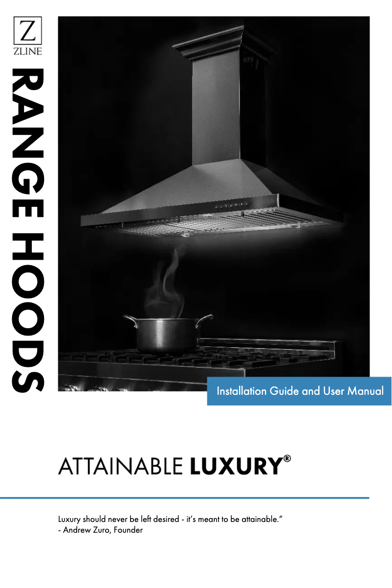 Page n°1 - Manuel utilisateur ZLine RG30