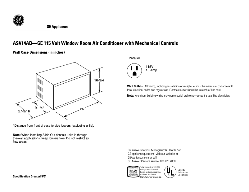 Image de la première page du manuel de l'appareil ASV14AB