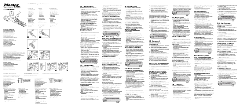 Page n°1 - Manuel utilisateur Master Lock 2120EURDWD
