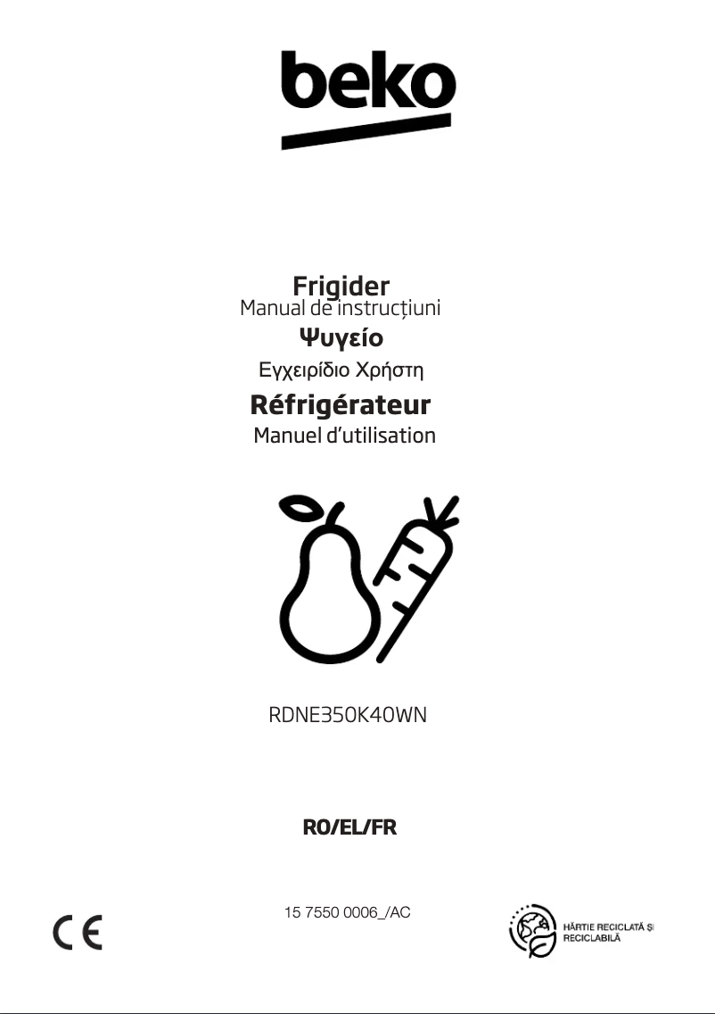 Image de la première page du manuel de l'appareil RDNE350K40WN