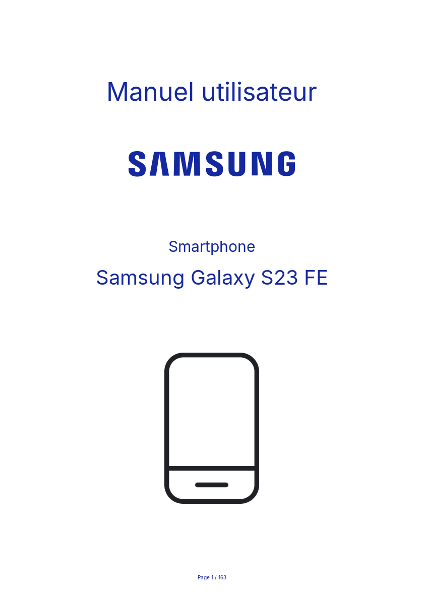 Page n°1 - Manuel utilisateur Samsung Galaxy S23 FE
