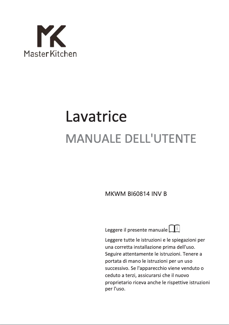 Page n°1 - Manuel utilisateur Master Kitchen MKWM BI60814 INV B