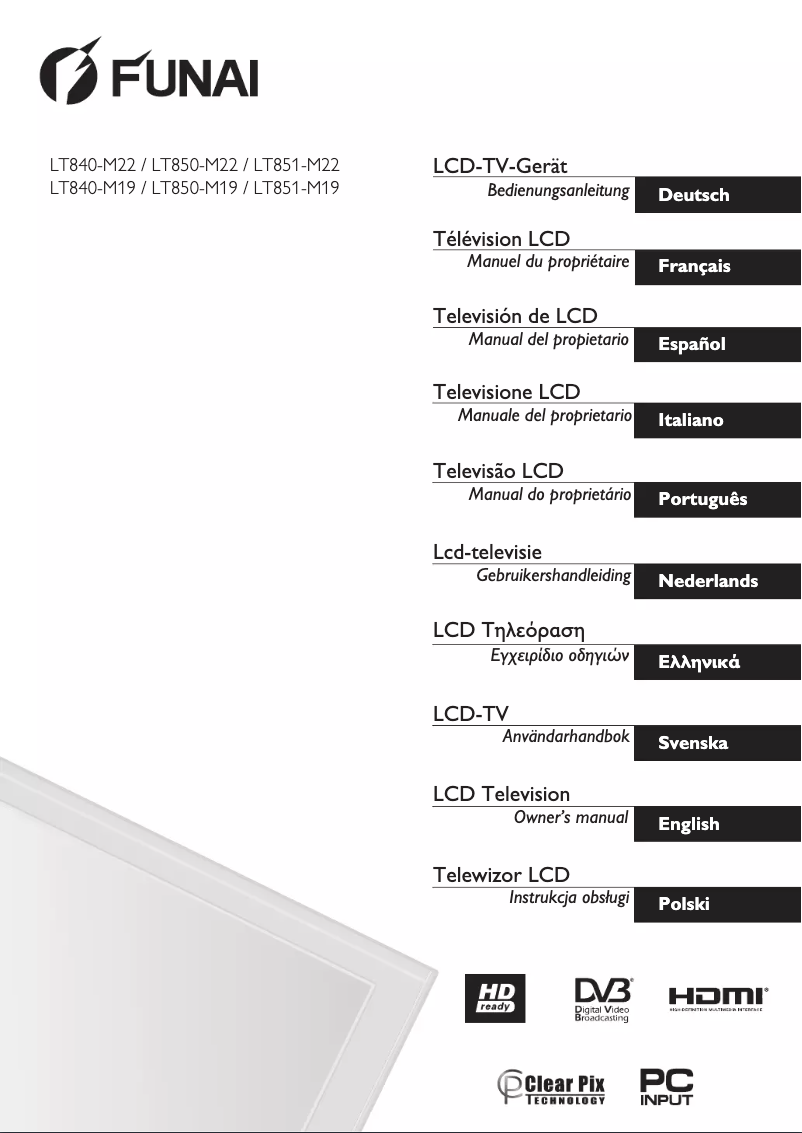 Page n°1 - Manuel utilisateur Funai LT851-M19
