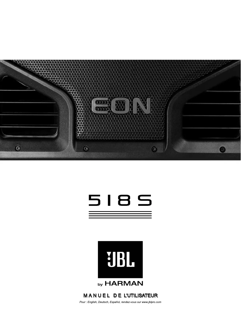 Page 1 de la notice Manuel utilisateur JBL EON 518S