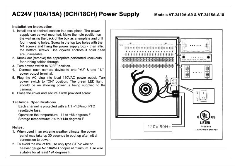 Page n°1 - Manuel utilisateur Vitek VT-2415A-A18