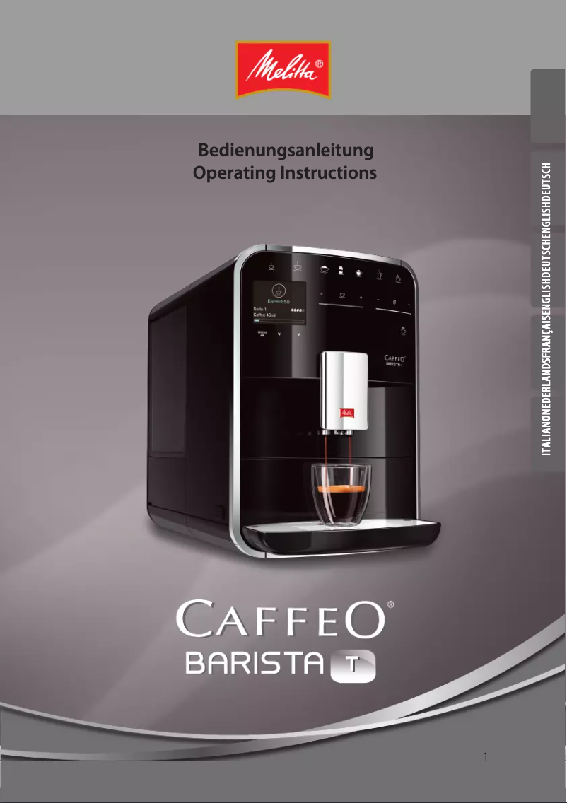 Page n°1 - Manuel utilisateur Melitta Caffeo Barista T