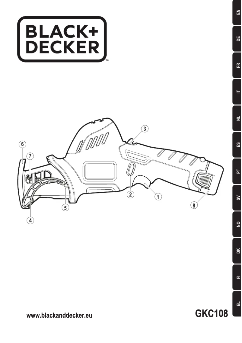 Page 1 de la notice Manuel utilisateur Black & Decker GKC108