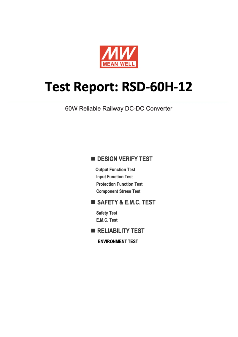 Page 1 de la notice Fiche technique Mean Well RSD-60H-12