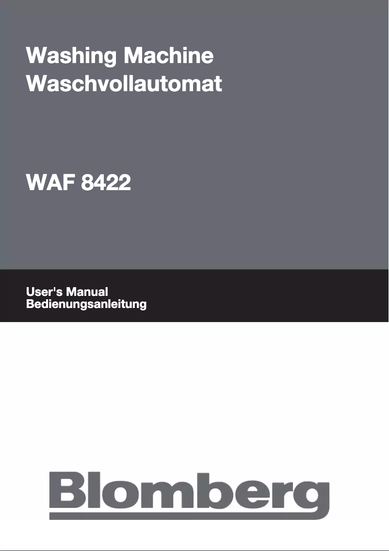 Page n°1 - Manuel utilisateur Blomberg WAF 8422