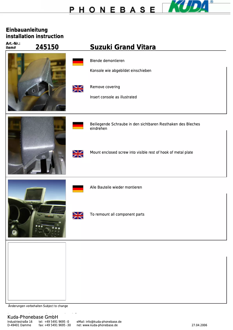 Page n°1 - Manuel utilisateur Kuda 245155