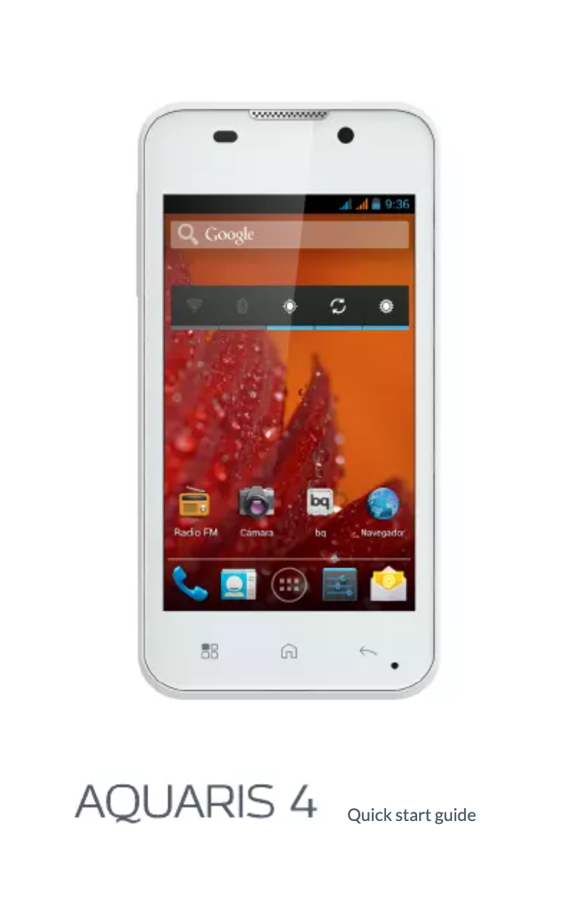 Page 1 de la notice Manuel utilisateur bq Aquaris 4