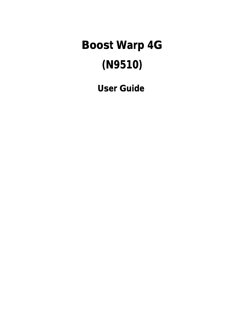 Page 1 de la notice Manuel utilisateur ZTE Boost Warp 4G