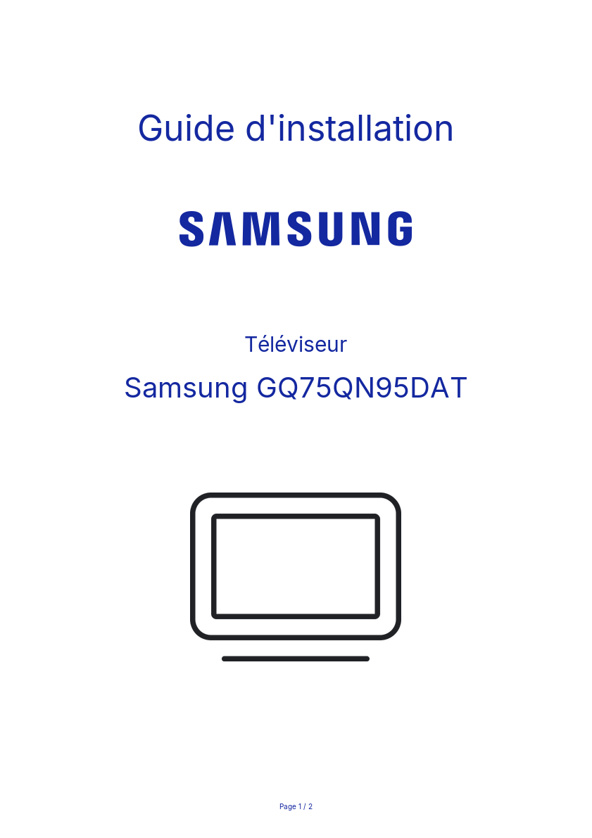 Image de la première page du manuel de l'appareil GQ75QN95DAT