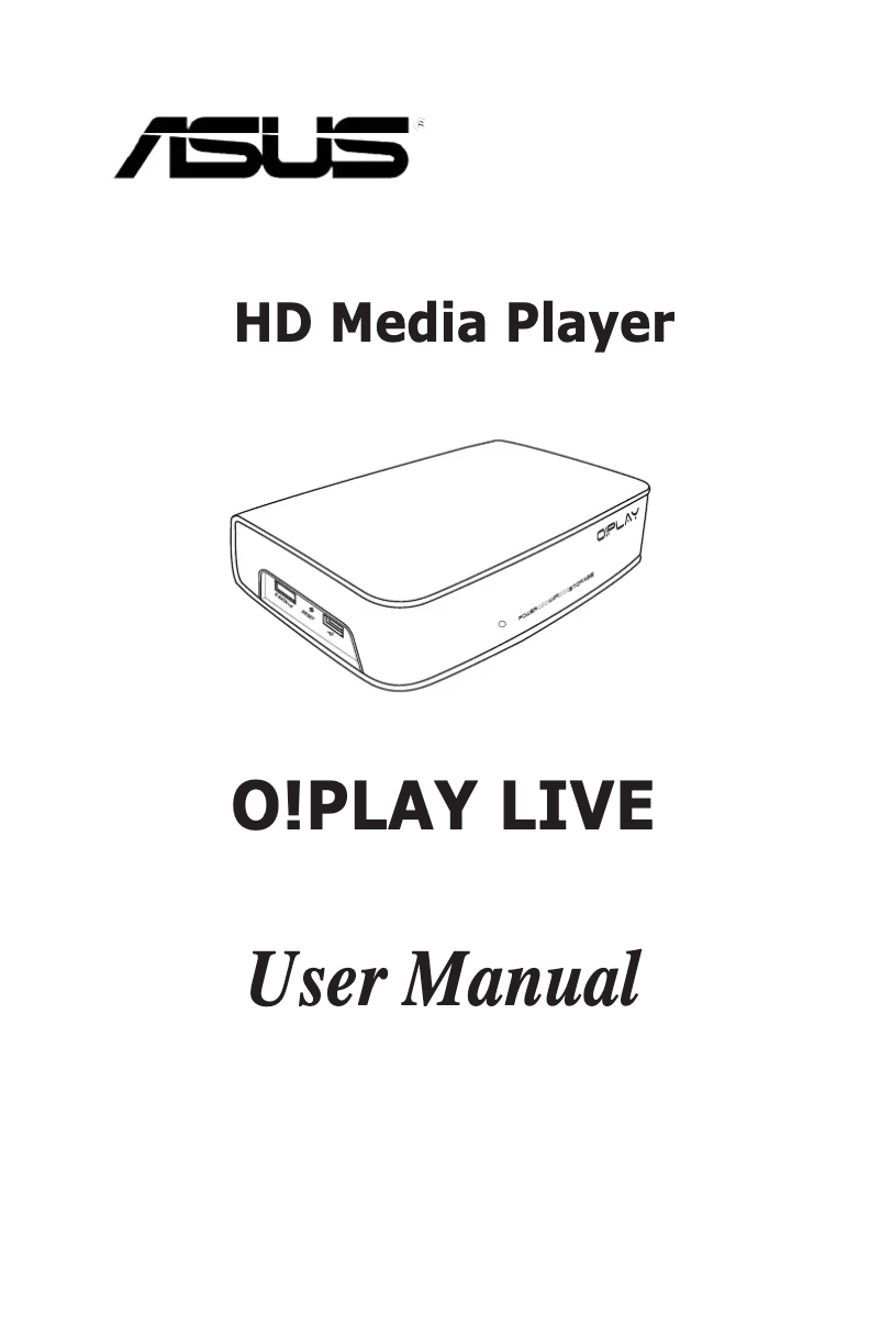 Page n°1 - Manuel utilisateur Asus O!Play Live