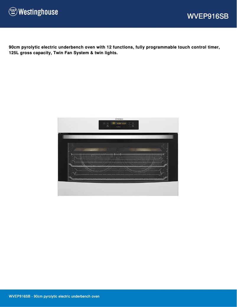 Image de la première page du manuel de l'appareil WVEP916SB