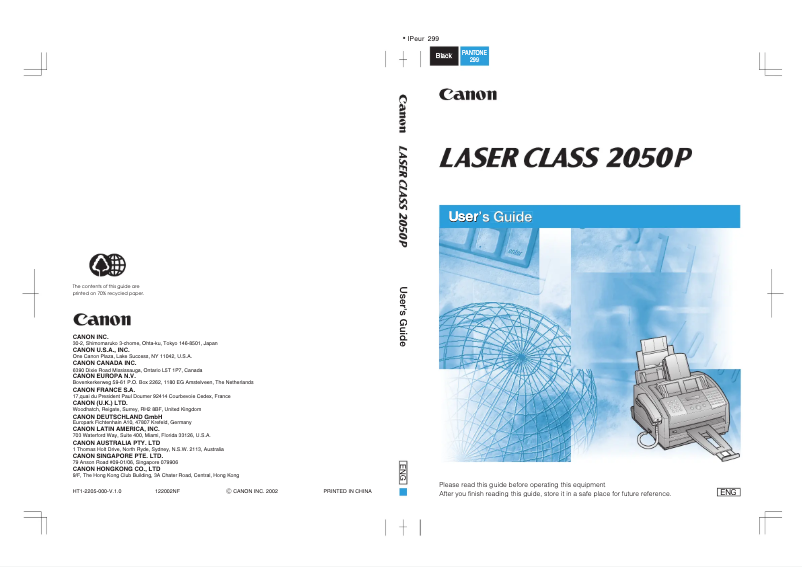 Page 1 de la notice Manuel utilisateur Canon LC-2050P