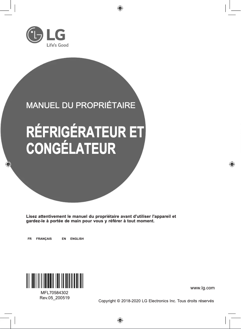 Page 1 de la notice Manuel utilisateur LG GCD5718PS