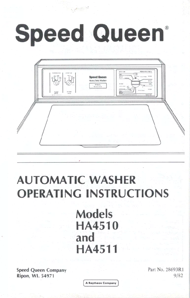 Page n°1 - Manuel utilisateur Speed Queen HA4511