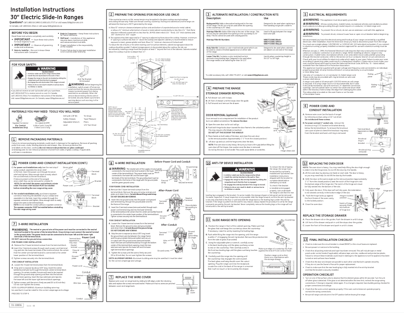 Page n°1 - Guide d'installation GE JS750DFWW