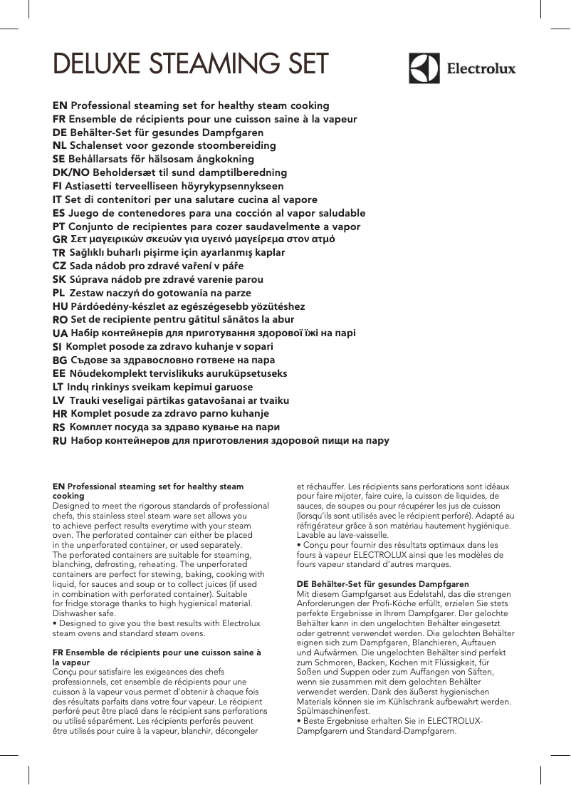 Page n°1 - Manuel utilisateur Electrolux E9OOGC23