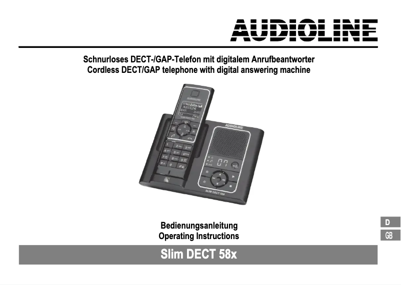 Page 1 de la notice Manuel utilisateur Audioline Slim DECT 580
