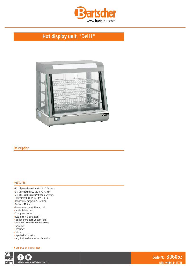 Image de la première page du manuel de l'appareil Deli 306053