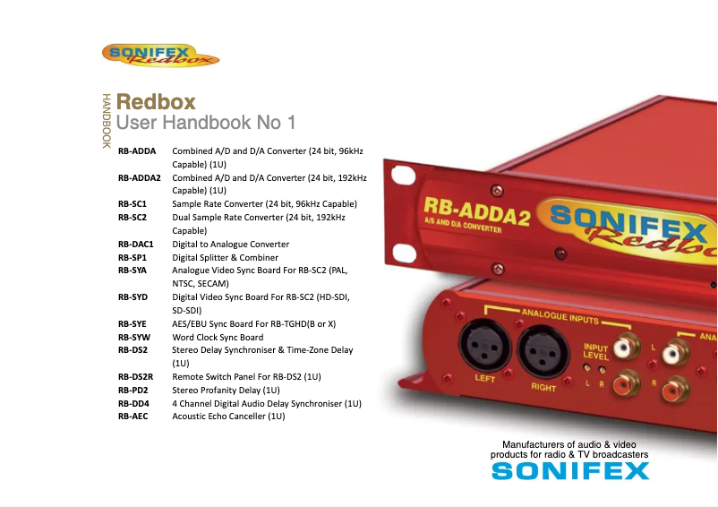 Image de la première page du manuel de l'appareil Redbox RB-ADDA