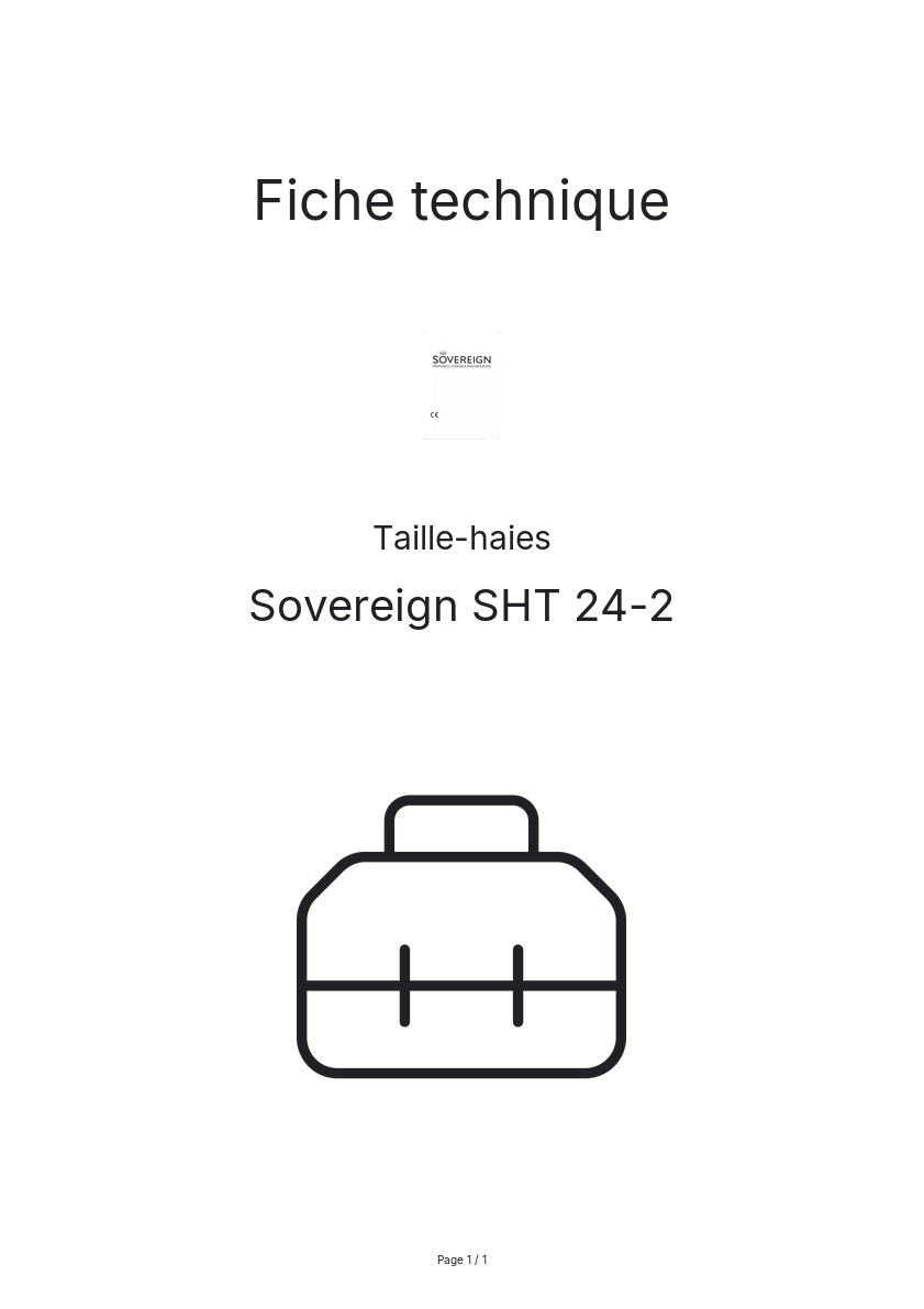 Page n°1 - Fiche technique Sovereign SHT 24-2