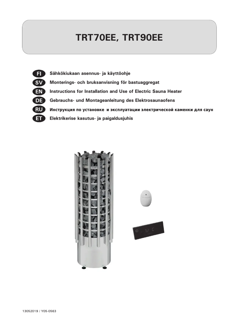 Page n°1 - Manuel utilisateur Harvia Glow TRT70EE HTRT7004EE