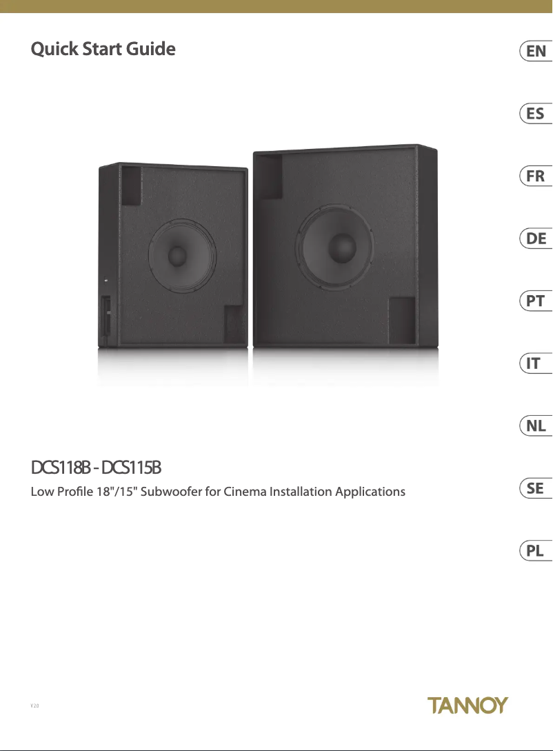 Page 1 de la notice Manuel utilisateur Tannoy DCS118B