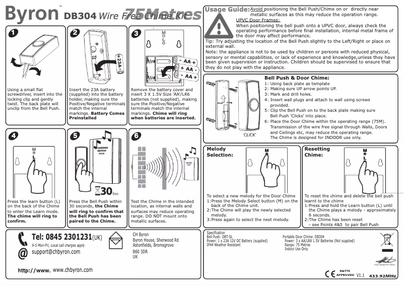 Image de la première page du manuel de l'appareil DB304