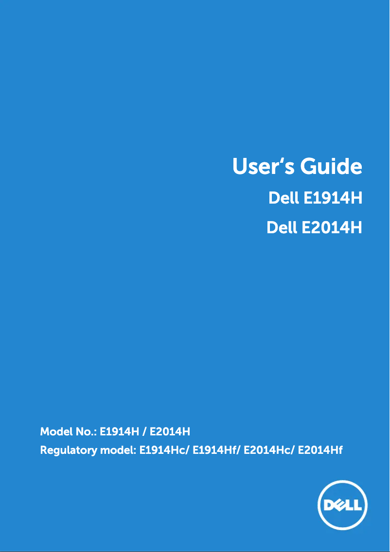 Image de la première page du manuel de l'appareil E Series E2014H