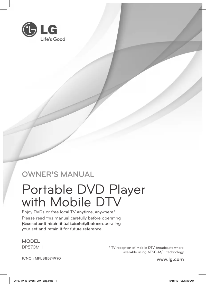 Page 1 of the manual User Manual LG DP570MH