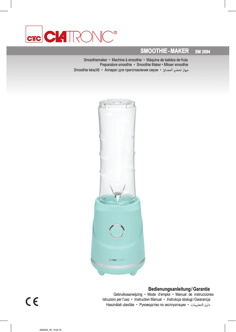 Page 1 de la notice Manuel utilisateur Clatronic SM 3694