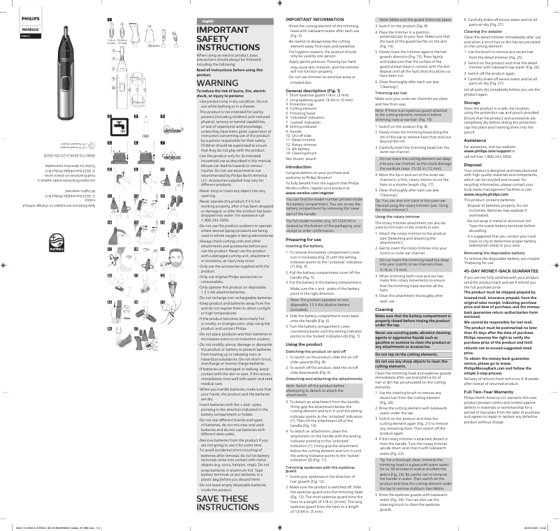 Page n°1 - Manuel utilisateur Philips Series 5000 NT5600